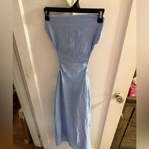 SHEIN Light Blue Backless Dress